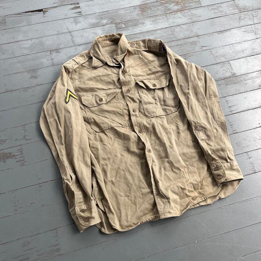 Vintage 1940s US Army Khaki Uniform Shirt